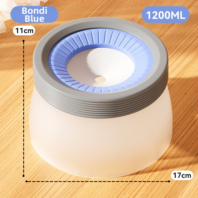 Plūduma suņa ūdens bļodiņa, plastmasa, ar anti-noplūdes atveri un mitrumu izturīgu dzirdināšanas ierīci, kakla aizsardzība