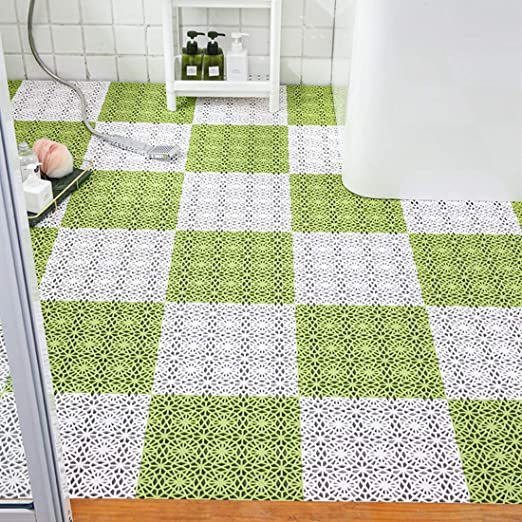 Atsparus slydimui kilimėlis voniai ir dušui - PVC, kvadratinis, vienos spalvos, skalbiamas