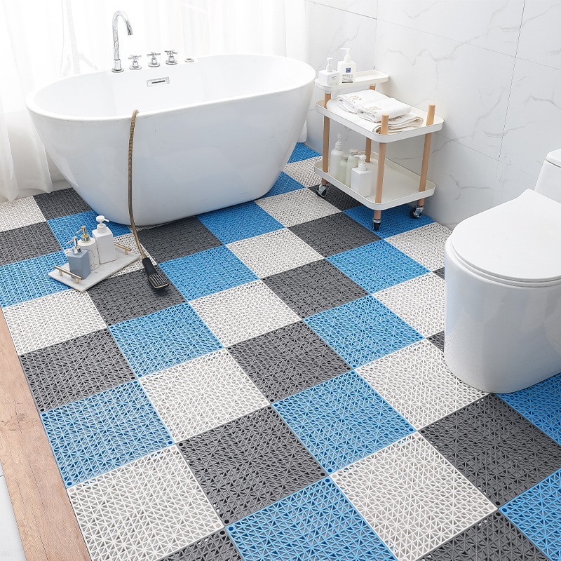 Atsparus slydimui kilimėlis voniai ir dušui - PVC, kvadratinis, vienos spalvos, skalbiamas