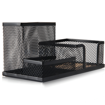 Metallist kolmeosaline lauaorganisaator, ruudukujulise kujuga, mudel 0910a, suur maht, mitmekülgne