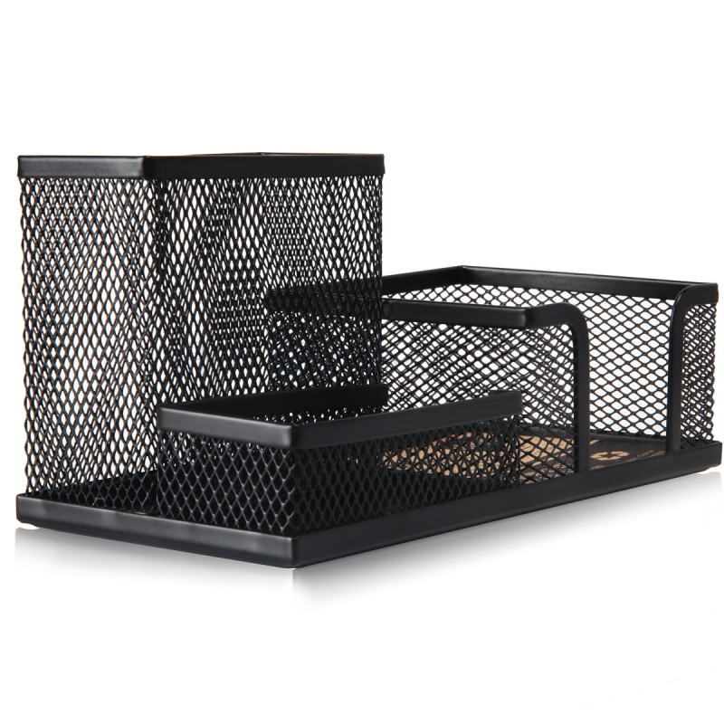 Metallist kolmeosaline lauaorganisaator, ruudukujulise kujuga, mudel 0910a, suur maht, mitmekülgne