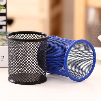 Deli 9172 Suport rotund din metal pentru pixuri cu plasă metalică