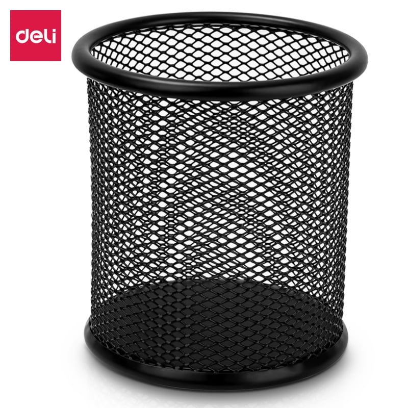 Deli 9172 okrugli metalni držač za olovke s mrežastim dizajnom