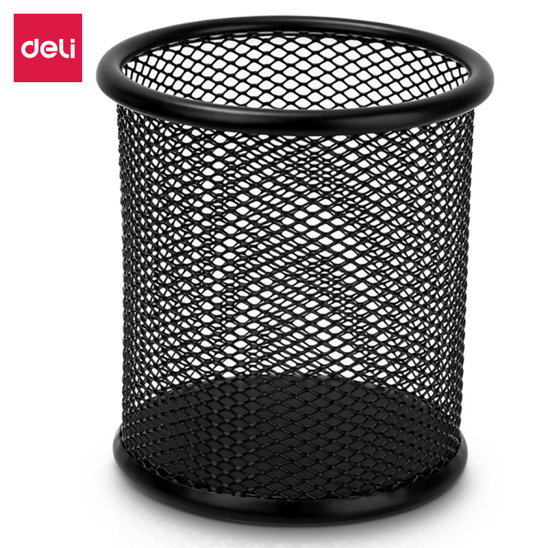 Deli 9172 okrugli metalni držač za olovke s mrežastim dizajnom