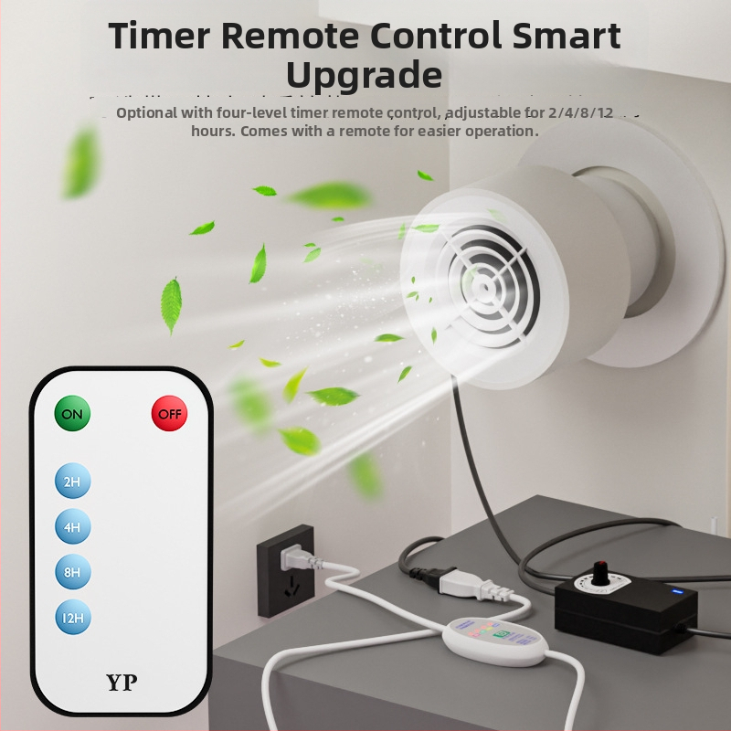 Išmetimo oro keitimo ventiliatorius miegamajam, 12V, 1000W, 50Hz, horizontalis montavimas, išmanusis valdymas