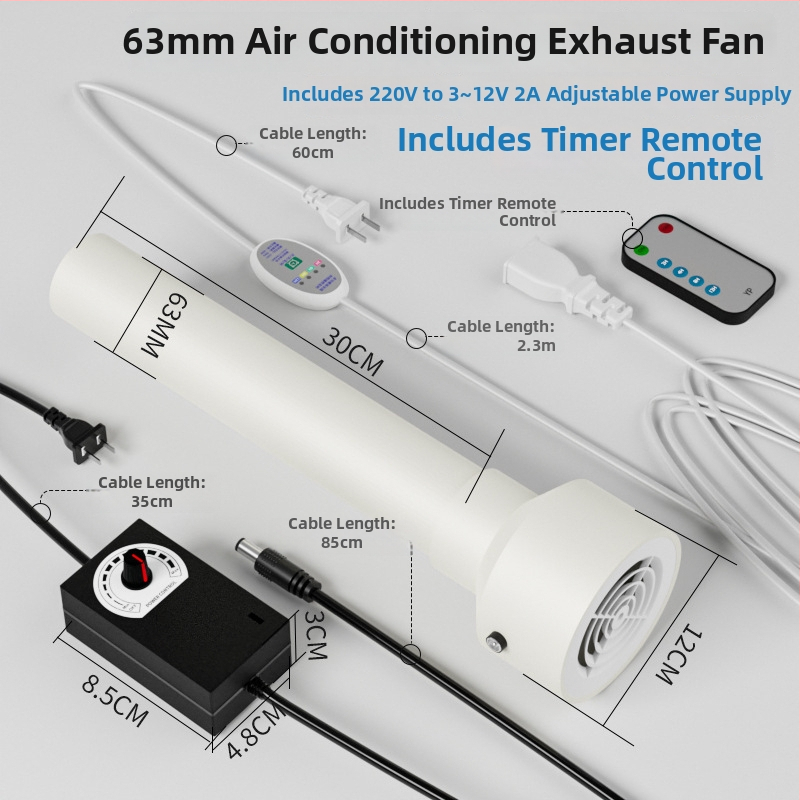 Išmetimo oro keitimo ventiliatorius miegamajam, 12V, 1000W, 50Hz, horizontalis montavimas, išmanusis valdymas