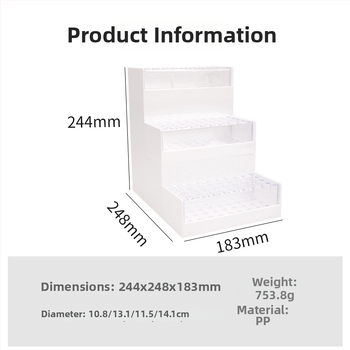 Plastmasas galda ekspozīcijas plaukts ar daudzpakāpju kāpņu dizainu, izstādes plaukts modelis, logotipa drukāšana un pielāgošana pieejama
