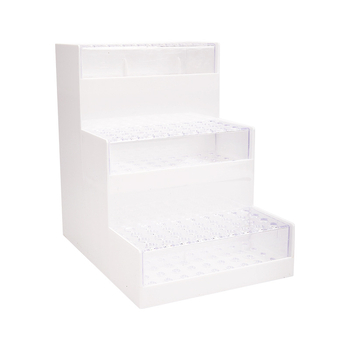 Plastmasas galda ekspozīcijas plaukts ar daudzpakāpju kāpņu dizainu, izstādes plaukts modelis, logotipa drukāšana un pielāgošana pieejama