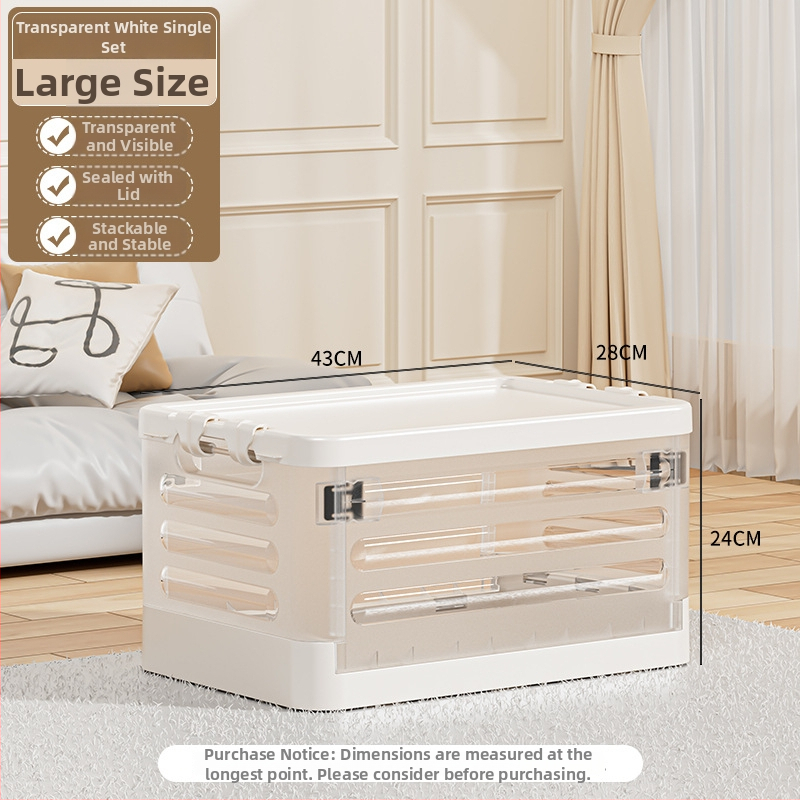 Sulankstoma gyvenamojo kambario saugojimo dėžė su ratukais, 18L talpa, nešiojamas plastikinis organizatorius drabužiams, žaislams ir kosmetikai