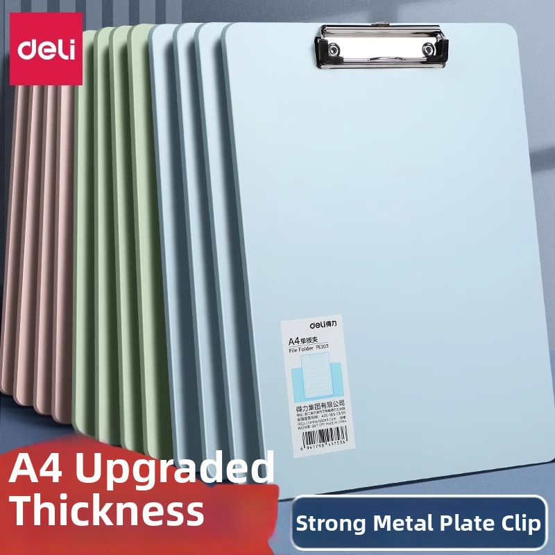 Deli 72641 plastinis klipsas plokštei su galingu spaudimu ir plokštės spaudu, logotipas