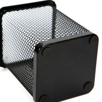 Поставка за писалки с метална мрежеста конструкция – кръгла форма, Hua Jie, модел H099-H0100, печатано лого