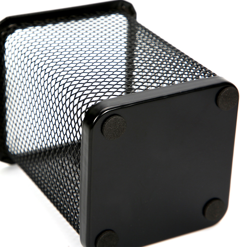 Поставка за писалки с метална мрежеста конструкция – кръгла форма, Hua Jie, модел H099-H0100, печатано лого