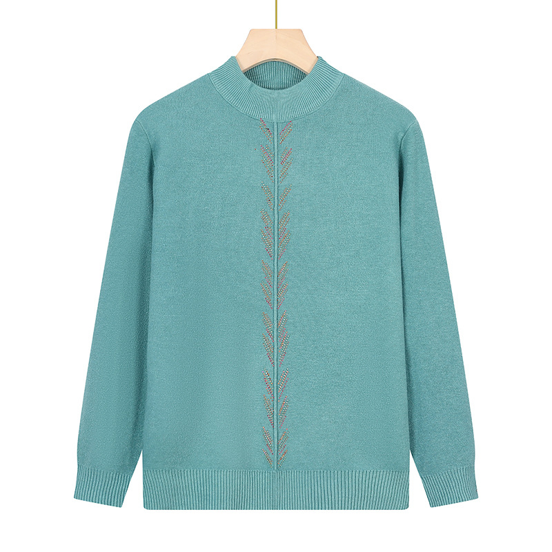 Žieminė megztinė palaidinė su apvaliu kaklu, ilgomis rankovėmis, įprastas ilgis (50–65 cm), poliesterio pluoštas