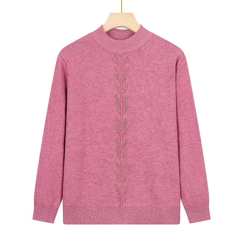 Žieminė megztinė palaidinė su apvaliu kaklu, ilgomis rankovėmis, įprastas ilgis (50–65 cm), poliesterio pluoštas