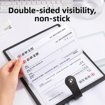 PQ918 PU odinės sąskaitų laikymo knygutė, Modelis PQ918, Popieriaus dydis 200x100, Užpakalinio pločio 15