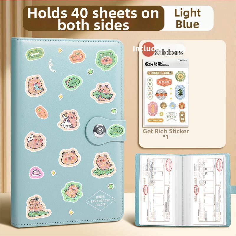 PQ918 PU odinės sąskaitų laikymo knygutė, Modelis PQ918, Popieriaus dydis 200x100, Užpakalinio pločio 15