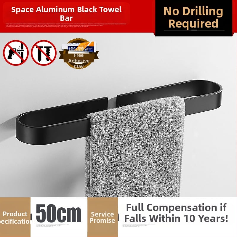 Prsten za ručnike od Space aluminija | Suvremen minimalistički stil | Anodizirana površina (Materijal: Space aluminij; Nosivost: 20 kg; Broj slojeva: jednoslojni)