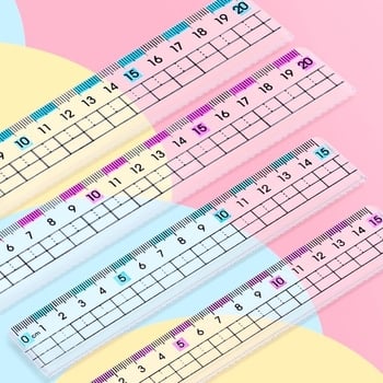 Ravnalo s valovitim linijama i mjernom skalom — plastično, 85 g, Friendly marka, centimetarsko ravnalo