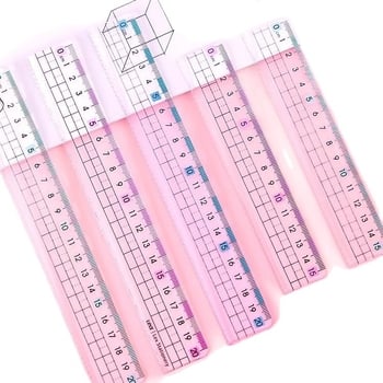 Ravnalo s valovitim linijama i mjernom skalom — plastično, 85 g, Friendly marka, centimetarsko ravnalo