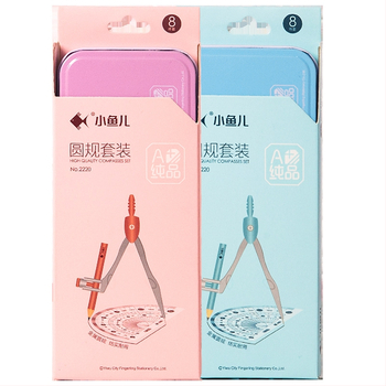 Little Fish 8-dielny set kompasa a pravítka, plastová konštrukcia, model jy-2220-2