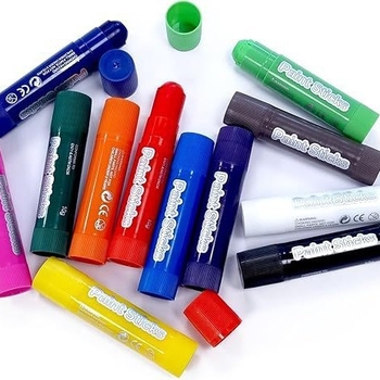 ABBpaint AP-401 Ūdens šķīstošas gouache standzi, apaļa gals, PP korpuss, 12 gab. komplekts, Klasiskā sērija