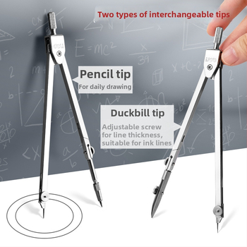 Deli kružidlo pre študentov – kovová dvojdielna sada s náhradnými čepeľami, modely 8600–8605