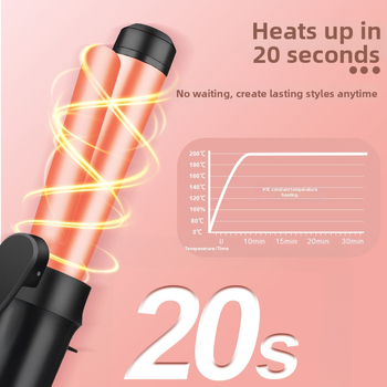 RESUXI Belaidė garbanų formavimo priemonė su PTC šildymu, skersmuo 31 mm ir daugiau, 3 temperatūros lygius, įkraunama baterija, formavimas per 1 minutę