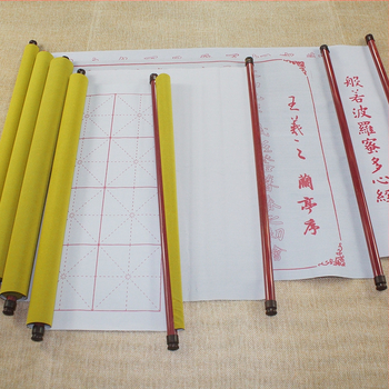 Kaligrāfijas praktikas audums ar rīsu režģa rakstu, biezināta flaneles virsma, rulona ar vārpstu, zīmols Deyi Hall