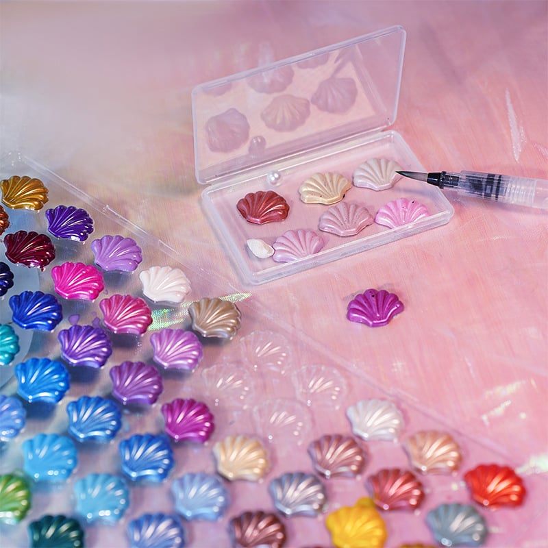 Poetic Color kieti akvareliniai dažai, dėžutėje rinkinys akvareliniam tapymui