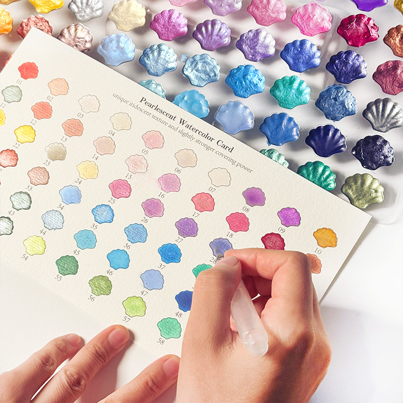 Poetic Color kieti akvareliniai dažai, dėžutėje rinkinys akvareliniam tapymui