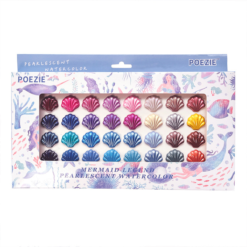 Poetic Color kieti akvareliniai dažai, dėžutėje rinkinys akvareliniam tapymui