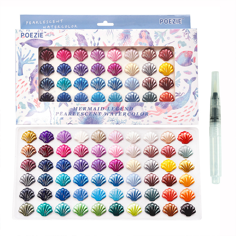 Poetic Color kieti akvareliniai dažai, dėžutėje rinkinys akvareliniam tapymui