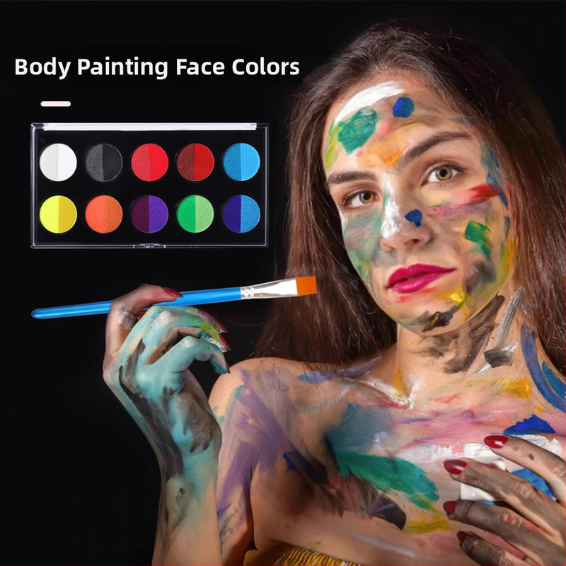 Art plus art Veidojimo rinkinys veidui – alyvos ir akvarelės dažai su fluorescenciniais pigmentais; talpa 131 g; pakuotė: dėžutė su 10 vienetų