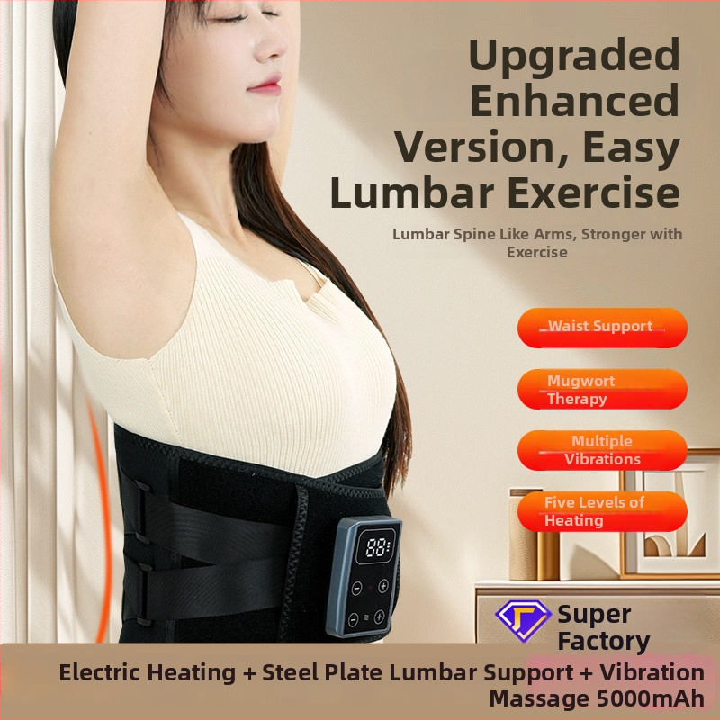 Įkraunama vibracinė masažo juosta juosmeniui su šildymu — kompiuterio tipo valdymas, 3 lygis, iki 4 masažo galvu, vibracija, magnetas, karštasis kompresas, oro spaudimas