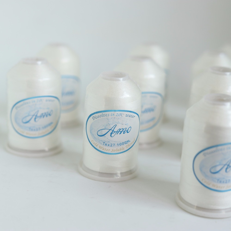 Vandeniškai tirpstantis siūlas siuvinėjimui, 40S/2, PVA pagrindas, Amo, tekstilės siuvimui