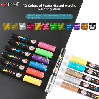 Kéthasú metál akril marker kerámia graffiti ecsettel — Márka Punctuation/BestDI