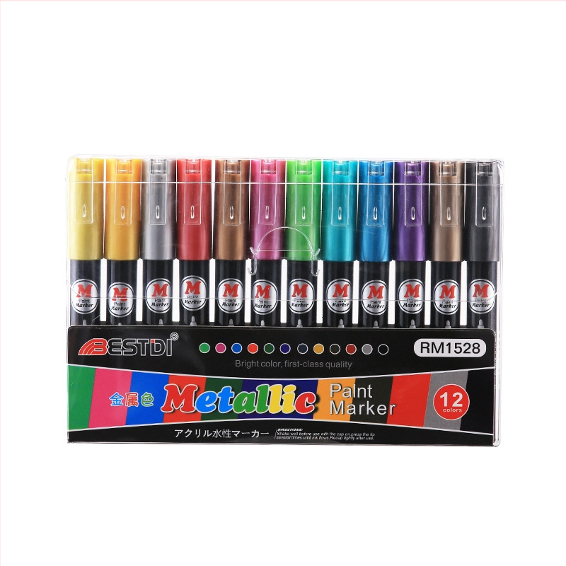 Kéthasú metál akril marker kerámia graffiti ecsettel — Márka Punctuation/BestDI