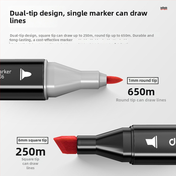 Deli 70806-48 Alkoholne markere s dvostrukim vrhom u platnenoj torbi, kvadratni dizajn tijela, pogodne za akvarel
