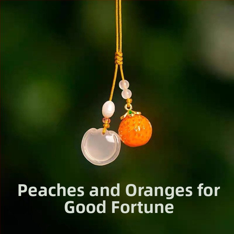 Agāts kulons, roku adīts šarms, 2025. gada pavasaris, Ķīnas stils, literārais retro