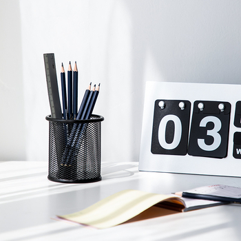 Deli 9172 метален държач за писалки, кръгла форма, модел 9172