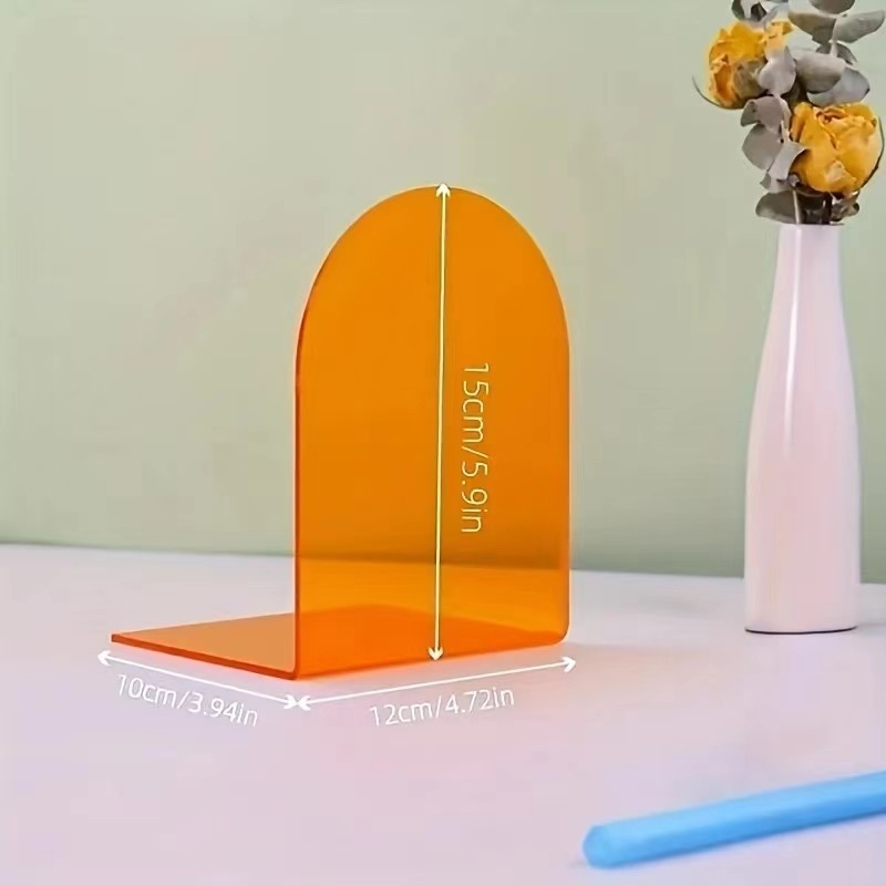 Акрилни книжни държатели и разделители за рафт, модел SL409, прозрачно настолно съхранение на книги (Материал: Акрил; Модел: SL409; Подходящ за подарък)