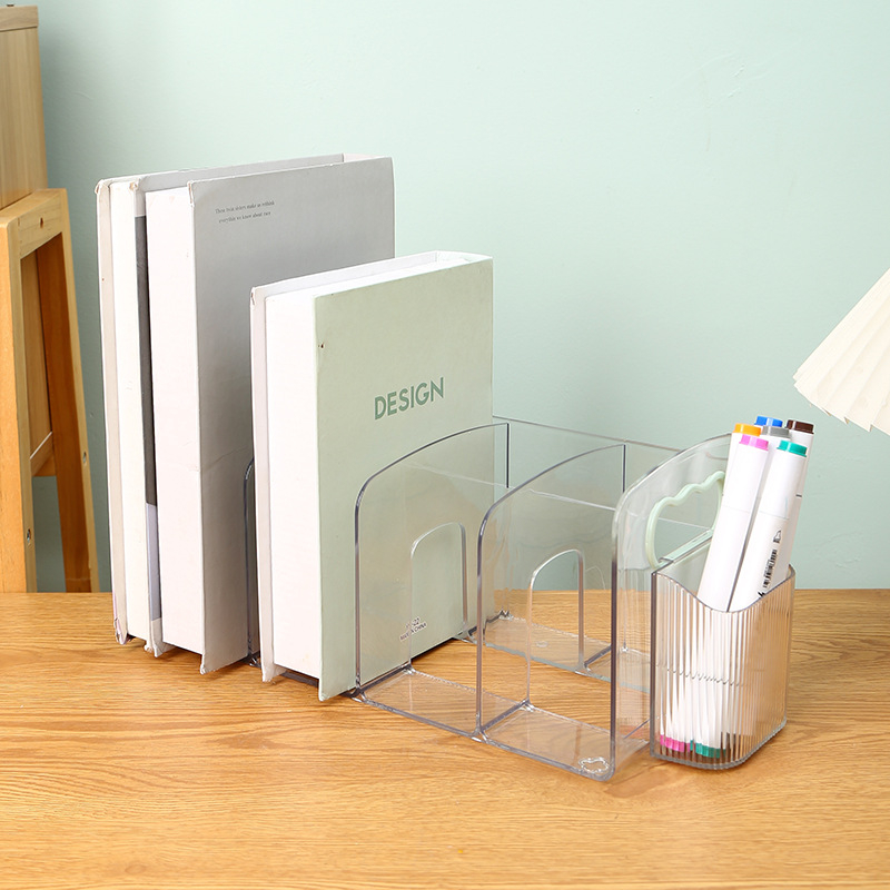 First Learning 9013 PET raft de lectură pentru birou, bibliotecă transparentă cu separator vertical, 32 bucăți în pachet, greutate netă 480 g