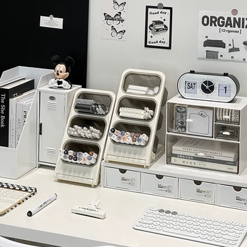 Yao Yu pildspalvu turētājs uzglabāšanas kārba, plastmasa, kvadrāta forma, liels ietilpīgums, daudzslāņains atdalāms