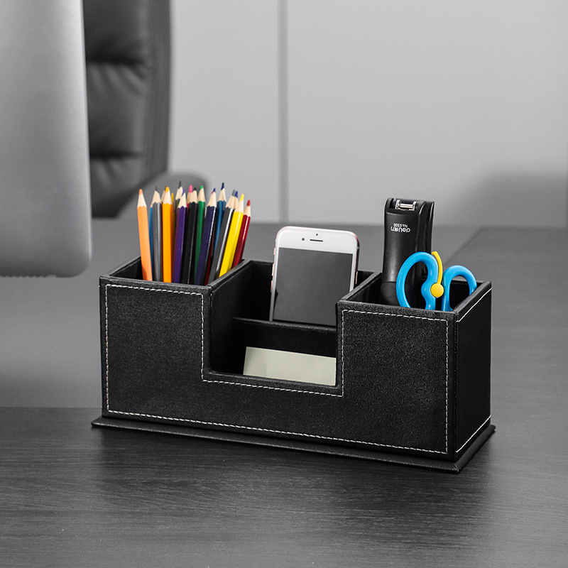 Ādas pildspalvu turētājs, kvadrātformas, grezns rakstāmgaldas organizētājs, pielāgojama; (Zīmols: Qing Ruoxi; Materiāls: Āda; Forma: Kvadrāts; Logotipa apdruka: OK; IP atļauja: Nē)