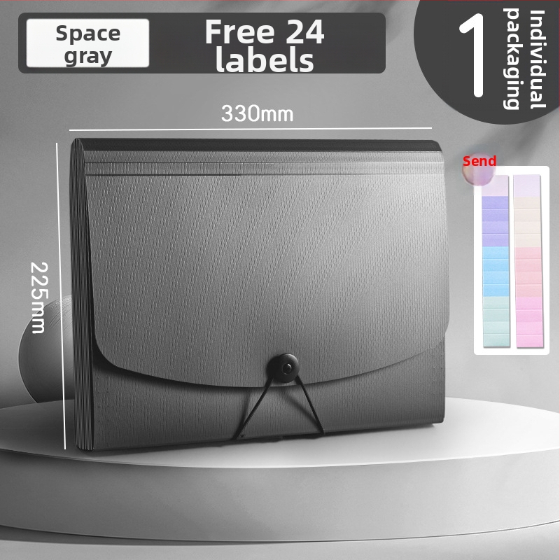 Deli 5236 PP akordeoninis bylų organizatorius su 13 skyrių, biuro dokumentų dėžutė