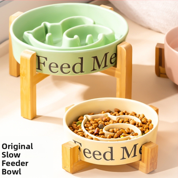 Keramikas lēnas ēdināšanas bļoda suņiem, novērš pārtikas izlejumu