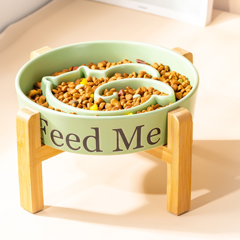 Keramikas lēnas ēdināšanas bļoda suņiem, novērš pārtikas izlejumu