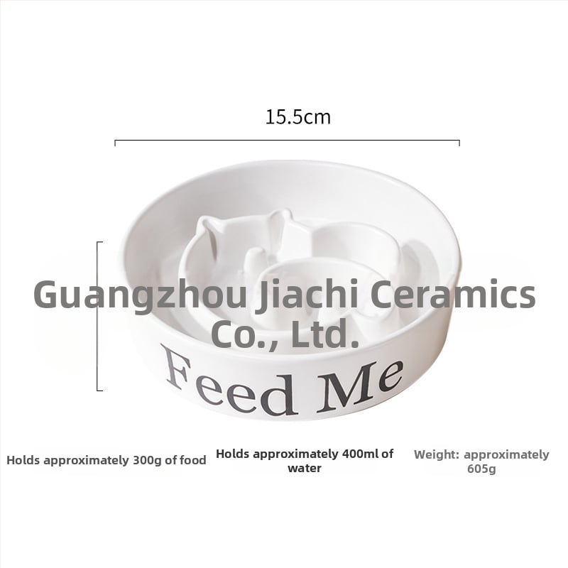 Keramikas lēnas ēdināšanas bļoda suņiem, novērš pārtikas izlejumu