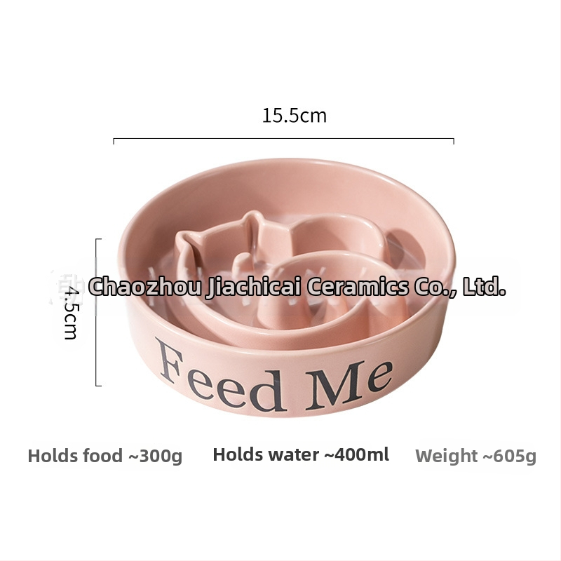 Keramikas lēnas ēdināšanas bļoda suņiem, novērš pārtikas izlejumu