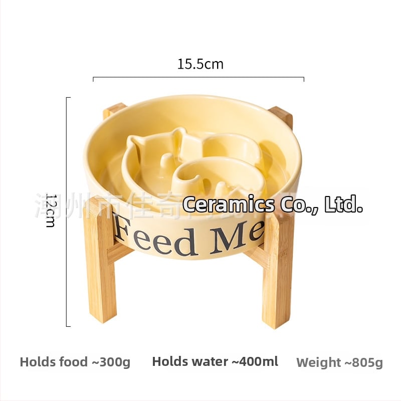 Keramikas lēnas ēdināšanas bļoda suņiem, novērš pārtikas izlejumu